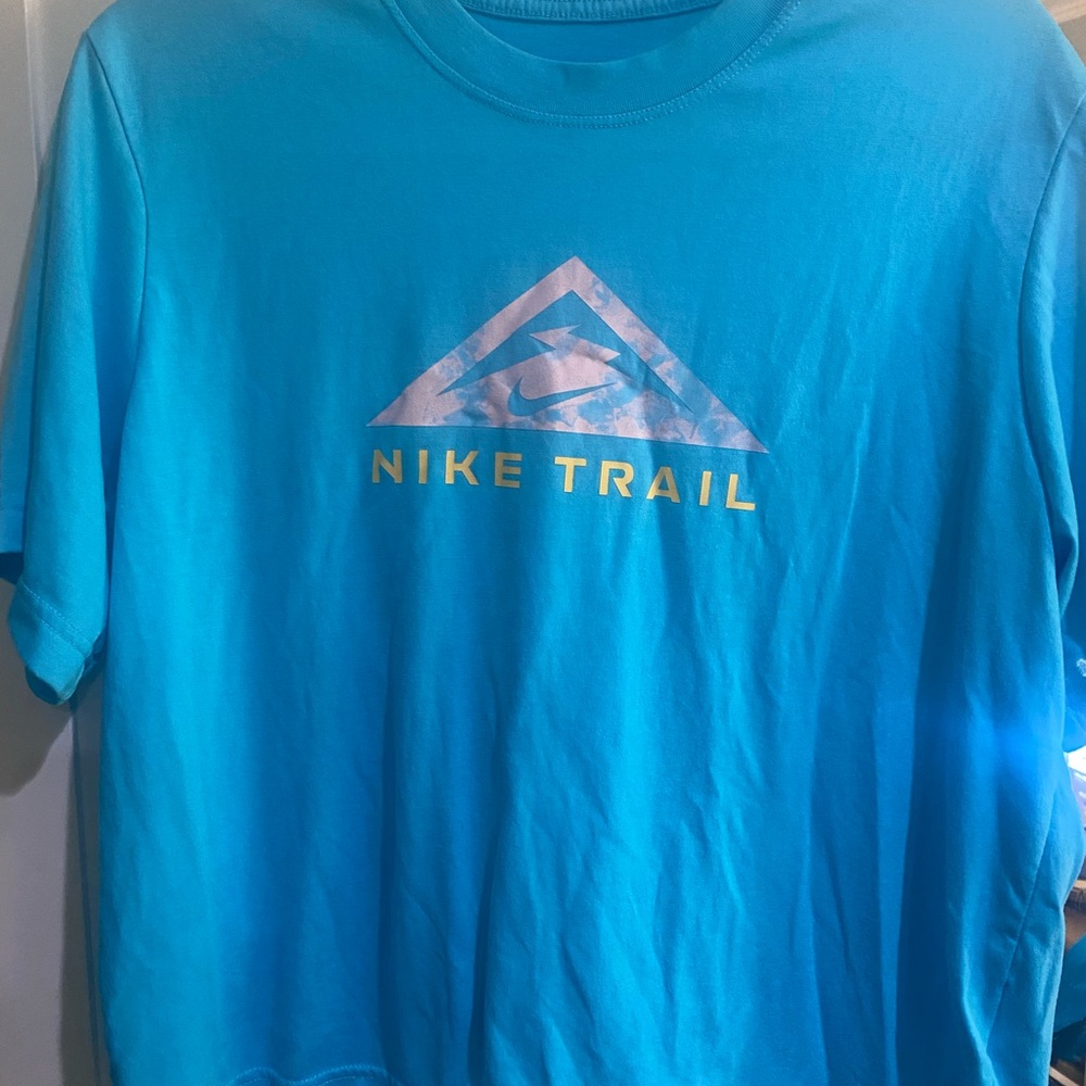 Nike Blue Crewneck Tee with Trail Logo